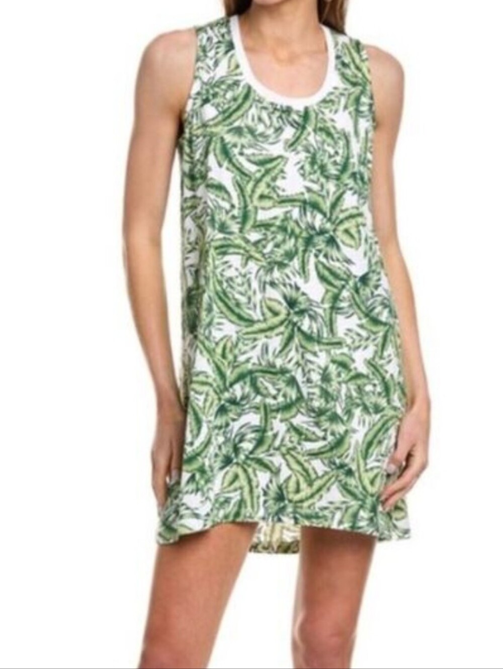 CAbi Paradise Coverup Size Small Green Tropical Leaf Print Style 5994